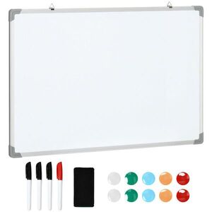 HOMCOM MAGNETICKÁ tabule, magnetická deska, sucho stíratelná 90 x 60 cm obraz