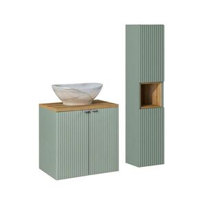 Petits-meubles KOUPELNOVÝ NÁBYTEK 60cm Jade 2er-Set Zelená a dřevo obraz