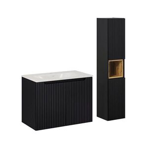 Petits-meubles KOUPELNOVÝ NÁBYTEK 80cm Riva 2er-Set Černá obraz