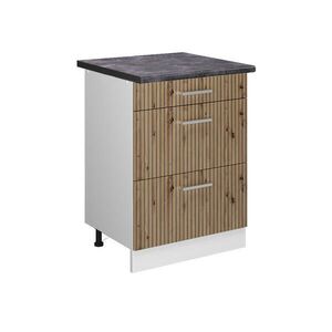 Vicco SPODNÍ SKŘÍŇKA KUCHYŇSKÉ LINKY R-Line Řemeslný dub 60 cm se zásuvkami, PD Antracit obraz