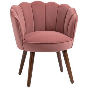HOMCOM JÍDELNÍ ŽIDLE Kuchyňská židle s opěrkou Polyester Gumové dřevo Růžová obraz