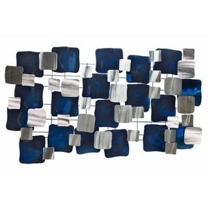 KUNSTLOFT KOVOVÁ NÁSTĚNNÁ DEKORACE MODRÁ/BÍLÁ, 117/65 CM obraz