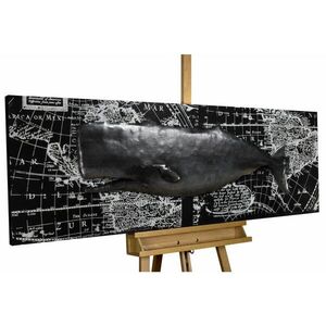 KUNSTLOFT KOVOVÝ OBRAZ POZOROVÁNÍ VELRYB, 144/44 CM obraz