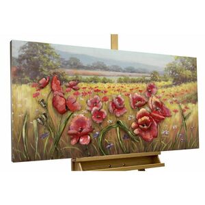KUNSTLOFT KOVOVÝ OBRAZ ROZKVETLÉ LOUKY, 120/60 CM obraz