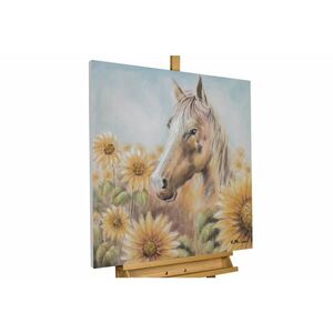 KUNSTLOFT RUČNĚ MALOVANÝ AKRYLOVÝ OBRAZ HNĚDÝ/ŽLUTÝ, 80/80 CM obraz