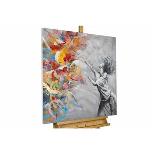 KUNSTLOFT RUČNĚ MALOVANÝ AKRYLOVÝ OBRAZ ŠEDÝ, 80/80 CM obraz