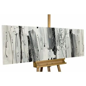 KUNSTLOFT RUČNĚ MALOVANÝ AKRYLOVÝ OBRAZ ŠEDÝ/ČERNÝ, 150/50 CM obraz