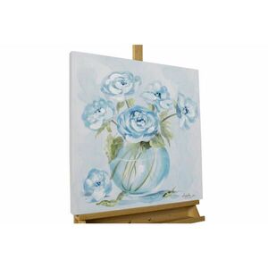 KUNSTLOFT RUČNĚ MALOVANÝ AKRYLOVÝ OBRAZ MODRÝ/BÍLÝ, 60/60 CM obraz