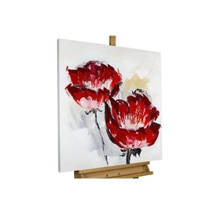 KUNSTLOFT RUČNĚ MALOVANÝ AKRYLOVÝ OBRAZ ČERVENÝ, 80/80 CM obraz