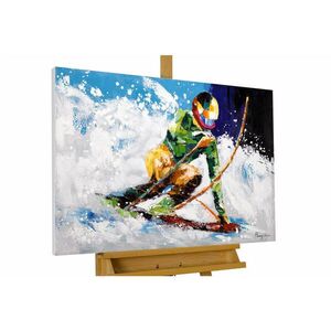 KUNSTLOFT RUČNĚ MALOVANÝ AKRYLOVÝ OBRAZ MODRÝ/BÍLÝ, 90/60 CM obraz