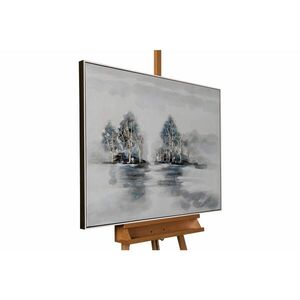 KUNSTLOFT RUČNĚ MALOVANÝ AKRYLOVÝ OBRAZ MODRÝ/ŠEDÝ, 100/75 CM obraz