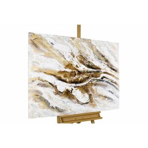 KUNSTLOFT RUČNĚ MALOVANÝ AKRYLOVÝ OBRAZ BÍLÝ/HNĚDÝ, 100/75 CM obraz