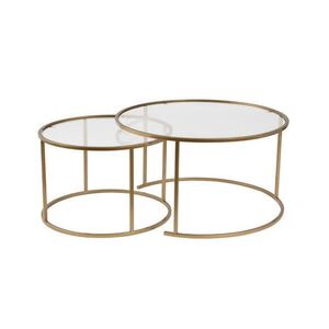 Calicosy SADA 2 kulatých konferenčních stolků se skleněnými deskami, průměr 80 cm - AURUM obraz