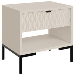 Beautysofa NOČNÍ STOLEK Montreal se zásuvkou a otevřenou přihrádkou, dekorativní 3D čela, kašmír obraz