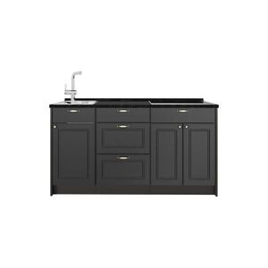 Vicco KUCHYŇSKÝ BLOK Fame-Line, Anthrazit-Gold Landhaus, 150 cm, PD Antracit obraz