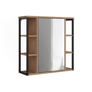 Vicco KOUPELNOVÁ ZRCADLOVÁ SKŘÍŇKA Linara, Dub/Černá, 60 x 60 cm obraz