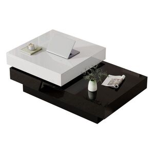 OKWISH KONFERENČNÍ stolek 103/60/35, 5 cm bílá/černá z dřevotřísky s otočnou deskou a lesklým povrchem obraz