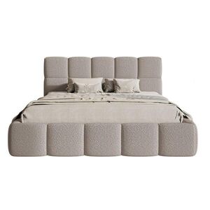 Selsey ČALOUNĚNÁ POSTEL Cloudy světle šedá boucle s úložným prostorem 160 cm obraz