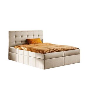 Kaiser Möbel KONTINENTÁLNÍ POSTEL s matrací a úložným prostorem LUDANO tkanina Světle béžová 120x200 cm H2-Pocket obraz