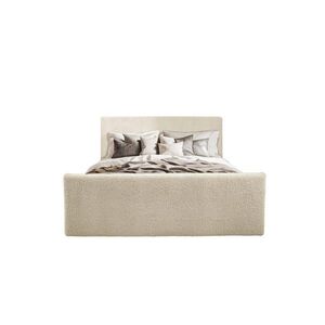 Kaiser Möbel KONTINENTÁLNÍ POSTEL s úložným prostorem a topperem LAMM tkanina Sven Ecru 140x200 cm H2-Pocket obraz