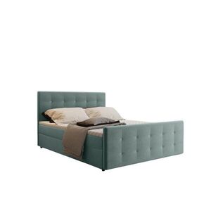 Kaiser Möbel KONTINENTÁLNÍ POSTEL s úložným prostorem, matrací a topperem AMOR Zelená 180x200 cm H2-Pocket obraz