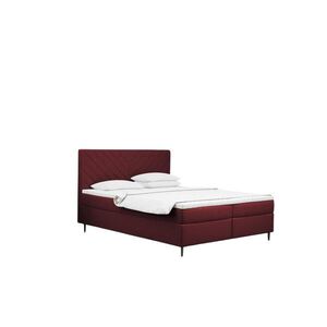 Kaiser Möbel KONTINENTÁLNÍ POSTEL s úložným prostorem, matrací a topperem RUGIA tkanina Velvet Vínová 140x200 cm H2-Pocket obraz