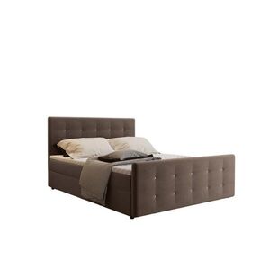 Kaiser Möbel KONTINENTÁLNÍ POSTEL s úložným prostorem, matrací a topperem AMOR Hnědá 120x200 cm H2-Pocket obraz