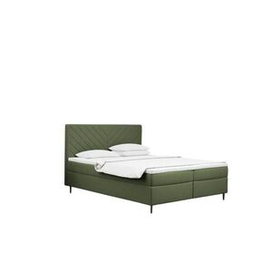 Kaiser Möbel KONTINENTÁLNÍ POSTEL s úložným prostorem, matrací a topperem RUGIA tkanina Velvet Olivová 200x200 cm H3-Bonell obraz