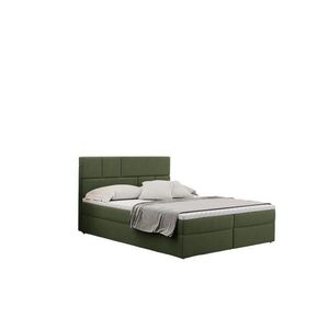 Kaiser Möbel KONTINENTÁLNÍ POSTEL s úložným prostorem a matrací BALI tkanina Mat Velvet Olivová 180x200 cm H2-Pocket obraz