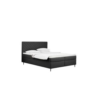 Kaiser Möbel KONTINENTÁLNÍ POSTEL s úložným prostorem, matrací a topperem RUGIA tkanina Velvet Tmavě šedá 160x200 cm H3-Bonell obraz