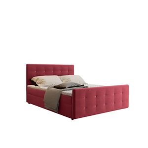 Kaiser Möbel KONTINENTÁLNÍ POSTEL s úložným prostorem, matrací a topperem AMOR Červená 140x200 cm H2-Pocket obraz