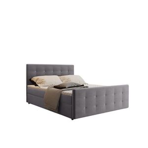 Kaiser Möbel KONTINENTÁLNÍ POSTEL s úložným prostorem, matrací a topperem AMOR Šedá 180x200 cm H2-Pocket obraz