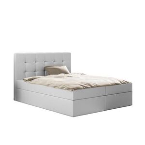 Kaiser Möbel KONTINENTÁLNÍ POSTEL s matrací a úložným prostorem, LUDANO tkanina Cayenne Stříbrná 160x200 cm H2-Pocket obraz