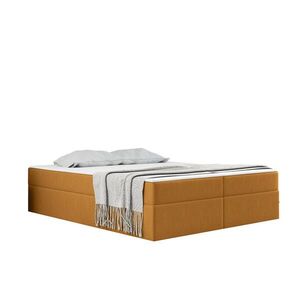 Kaiser Möbel KONTINENTÁLNÍ POSTEL s úložným prostorem, matrací a topperem Ruben Hořčicová 200x200 cm H2-Pocket obraz