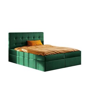 Kaiser Möbel KONTINENTÁLNÍ POSTEL s matrací a úložným prostorem LUDANO tkanina Noel Zelená 200x200 cm H2-Pocket obraz