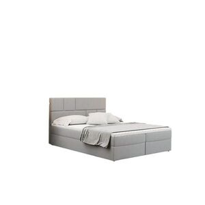 Kaiser Möbel KONTINENTÁLNÍ POSTEL s úložným prostorem BALI tkanina Mat Velvet Světle šedá 200x200 cm H3-Bonell obraz