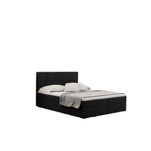 Kaiser Möbel KONTINENTÁLNÍ POSTEL s úložným prostorem a matrací BALI tkanina Mat Velvet Černá 180x200 cm H2-Pocket obraz