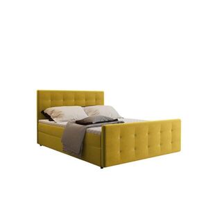 Kaiser Möbel KONTINENTÁLNÍ POSTEL s úložným prostorem, matrací a topperem AMOR Žlutá 140x200 cm H3-Bonell obraz