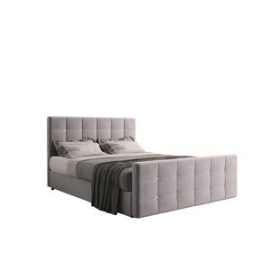Kaiser Möbel KONTINENTÁLNÍ POSTEL s úložným prostorem, matrací a topperem ROMA 200x200 cm Světle šedá H2-Pocket obraz