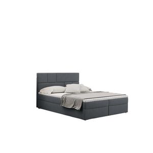 Kaiser Möbel KONTINENTÁLNÍ POSTEL s úložným prostorem a matrací BALI tkanina Mat Velvet Šedá 160x200 cm H2-Pocket obraz