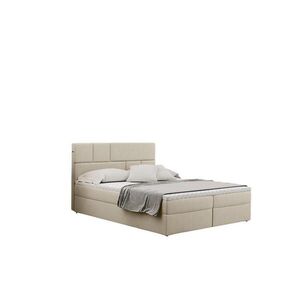 Kaiser Möbel KONTINENTÁLNÍ POSTEL s úložným prostorem a matrací BALI tkanina Mat Velvet Ecru 160x200 cm H2-Pocket obraz