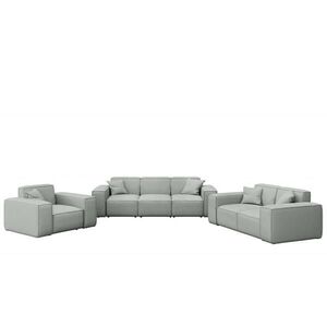 Kaiser Möbel ZAHRADNÍ SEDACÍ SOUPRAVA 3+2+1 MALIBU tkanina Odyssey Světle šedá obraz