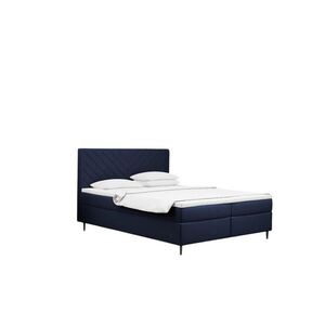 Kaiser Möbel KONTINENTÁLNÍ POSTEL s úložným prostorem, matrací a topperem RUGIA tkanina Velvet Námořnická modrá 120x200 cm H3-Bonell obraz