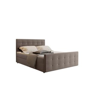 Kaiser Möbel KONTINENTÁLNÍ POSTEL s úložným prostorem, matrací a topperem AMOR Tmavě béžová 140x200 cm H2-Pocket obraz