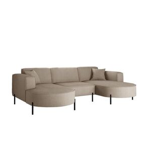 Kaiser Möbel ROHOVÁ SEDAČKA designová Modena U Rein tkanina Poso Tmavě béžová obraz