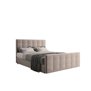 Kaiser Möbel KONTINENTÁLNÍ POSTEL s úložným prostorem, matrací a topperem ROMA 200x200 cm Světle hnědá H3-Bonell obraz