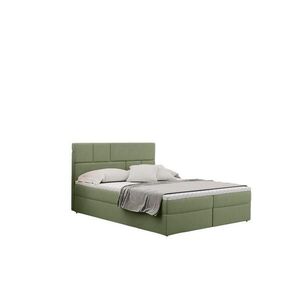 Kaiser Möbel KONTINENTÁLNÍ POSTEL s úložným prostorem a matrací BALI tkanina Mat Velvet Světle zelená 140x200 cm H2-Pocket obraz