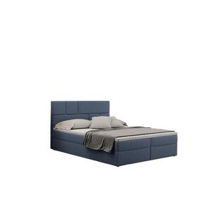 Kaiser Möbel KONTINENTÁLNÍ POSTEL s úložným prostorem a matrací BALI tkanina Mat Velvet Modrá 120x200 cm H2-Pocket obraz