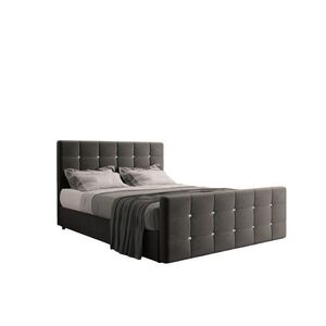 Kaiser Möbel KONTINENTÁLNÍ POSTEL s úložným prostorem, matrací a topperem ROMA 180x200 cm Tmavě šedá H2-Pocket obraz