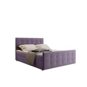 Kaiser Möbel KONTINENTÁLNÍ POSTEL s úložným prostorem, matrací a topperem AMOR Fialová 140x200 cm H2-Pocket obraz